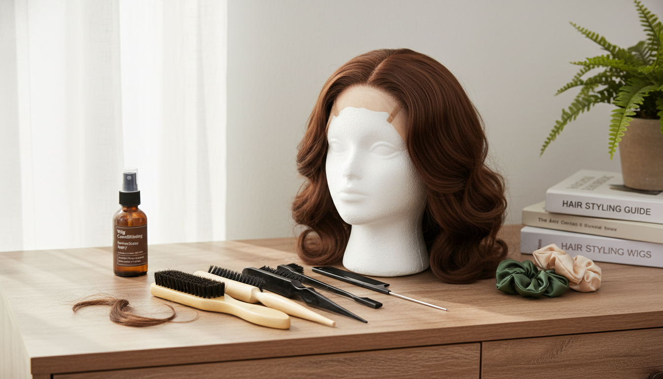 Bamboo Wig Tool Kit: 5-Piece Set for Real Hair Wigs