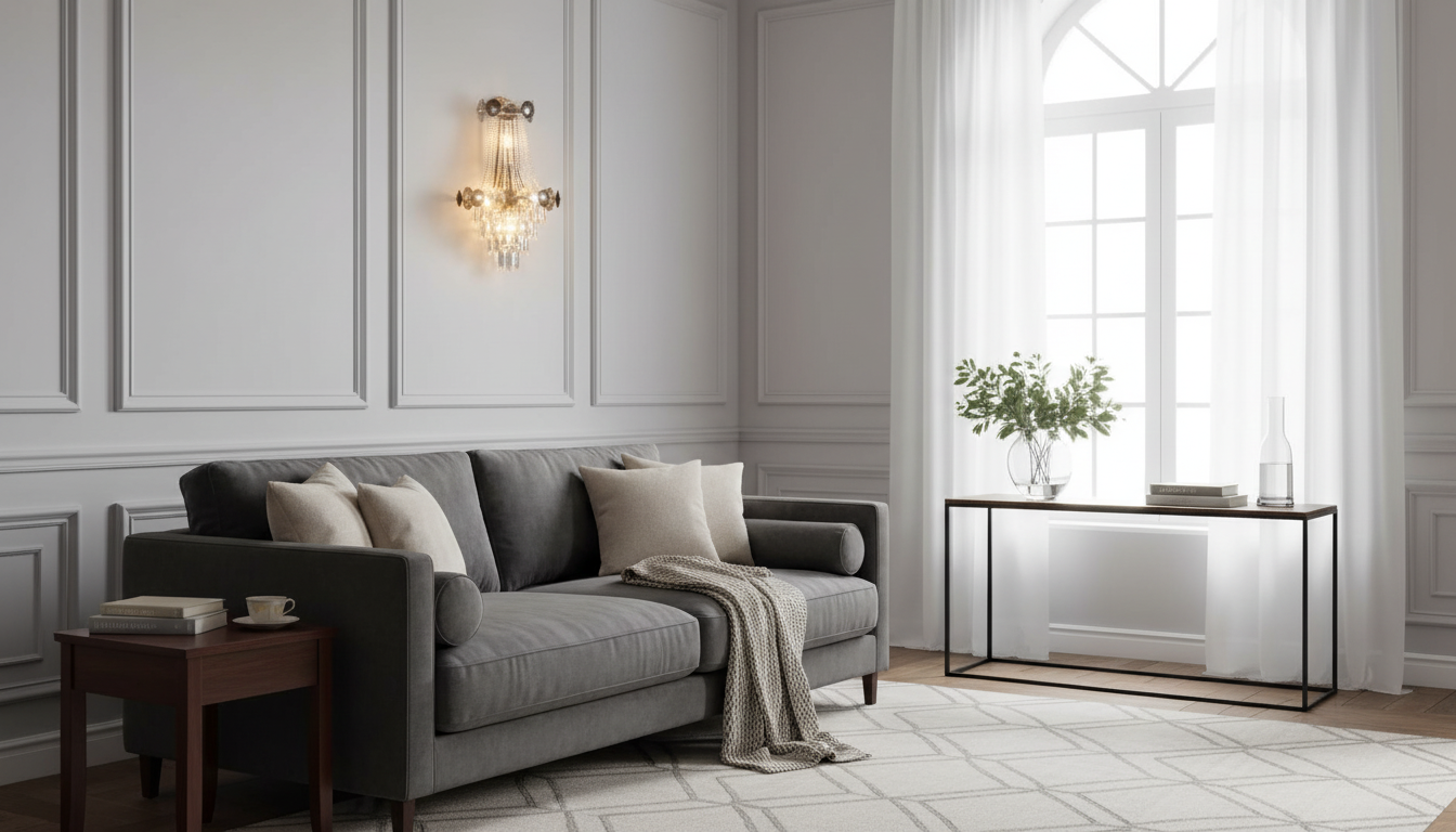 Crystal Wall Sconce in Iron: Luxe Glow for Living Areas